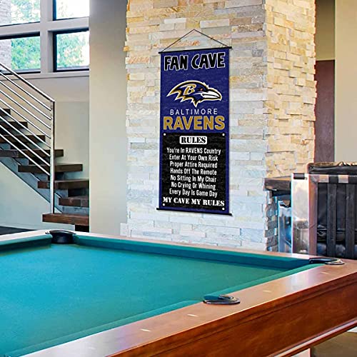 WinCraft Baltimore Ravens Man Cave Fan Banner Wall Door Scroll - 757 Sports Collectibles