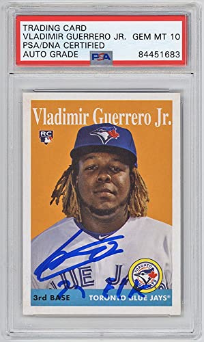 Vladimir Guerrero Jr 2019 Topps Archives Autographed 27 El K Inscription Rookie Card #14 - PSA/DNA 10 - 757 Sports Collectibles