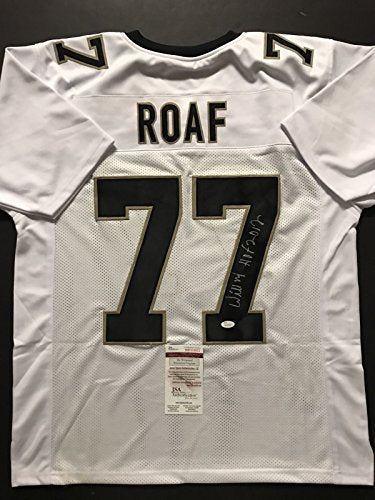 Autographed/Signed Willie Roaf"HOF 2012" New Orleans White Football Jersey JSA COA - 757 Sports Collectibles