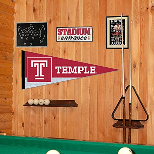 College Flags & Banners Co. Temple Owls Pennant Full Size Felt - 757 Sports Collectibles