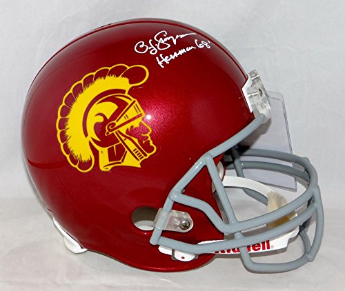 O. J. Simpson Heisman Signed USC Trojans F/S Riddell Helmet- JSA W Auth White