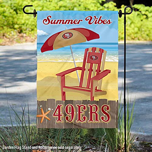 WinCraft San Francisco 49ers Summer Decorative Seasonal Garden Flag Double Sided Banner - 757 Sports Collectibles