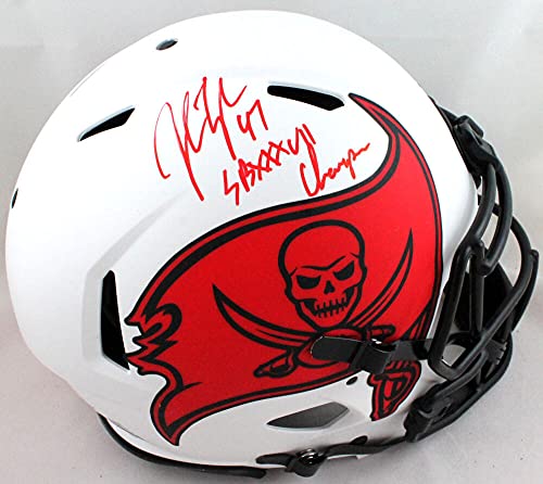 John Lynch Autographed Tampa Bay Bucs Authentic Lunar F/S Helmet w/SB Champs- Beckett W Red - 757 Sports Collectibles