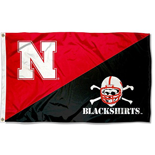 College Flags & Banners Co. Nebraska Cornhuskers Blackshirts Logo Flag - 757 Sports Collectibles