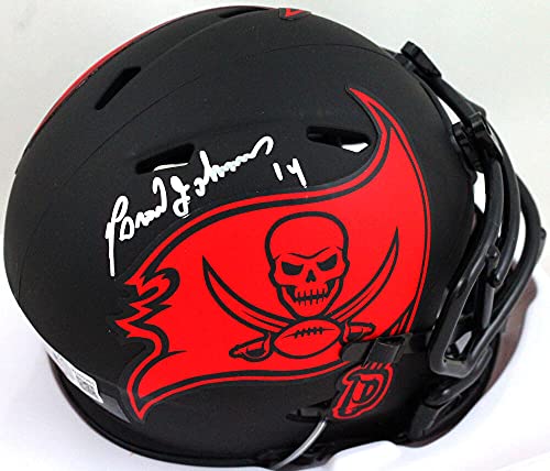 Brad Johnson Autographed Buccaneers Eclipse Speed Mini Helmet- Beckett W Silver - 757 Sports Collectibles