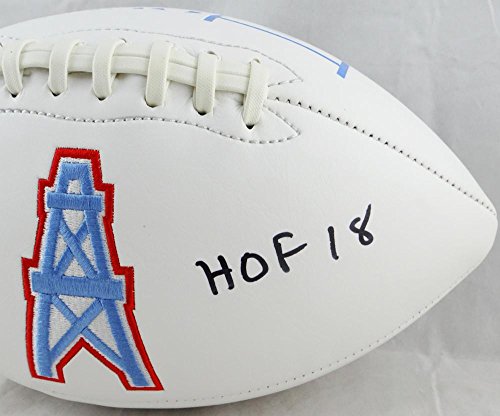 Robert Brazile Autographed Houston Oilers Logo Football w/HOF-Beckett Auth - 757 Sports Collectibles