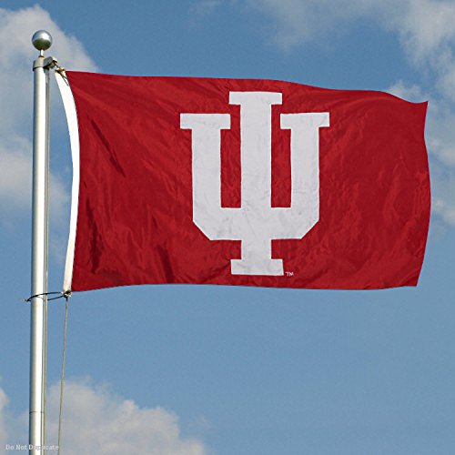 College Flags & Banners Co. Indiana Hoosiers Embroidered and Stitched Nylon Flag - 757 Sports Collectibles