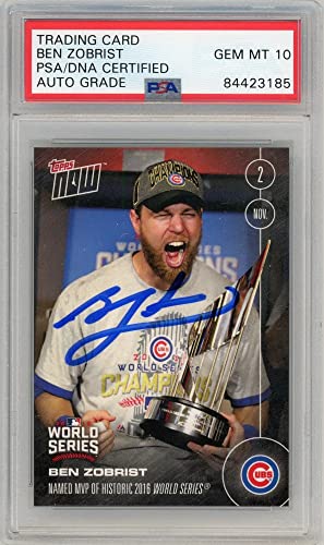 Ben Zobrist 2016 Topps Now Autographed Card #664- PSA/DNA 10 - 757 Sports Collectibles