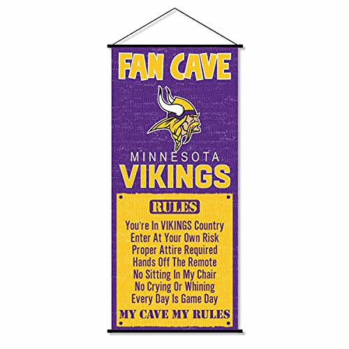 WinCraft Minnesota Vikings Man Cave Fan Banner Wall Door Scroll - 757 Sports Collectibles