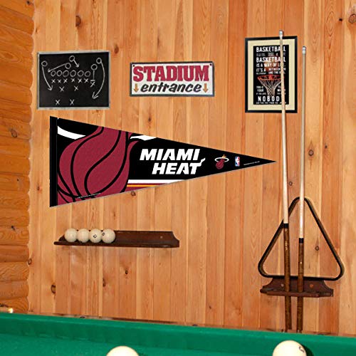 WinCraft Miami Heat Pennant Full Size 12" X 30" - 757 Sports Collectibles