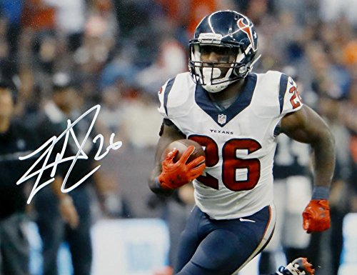 Lamar Miller Signed White Houston Texans 8x10 Vertical Running Photo- JSA W Auth - 757 Sports Collectibles