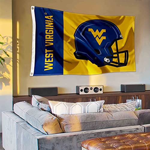 West Virginia Mountaineers Football Helmet Flag - 757 Sports Collectibles