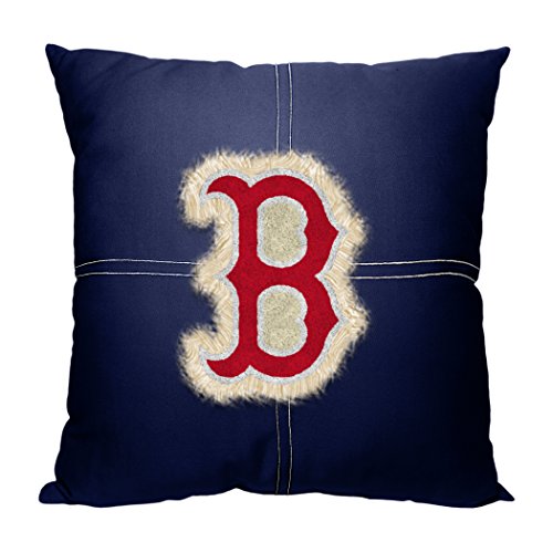 NORTHWEST MLB Boston Red Sox Letterman Pillow, 18" x 18", Team Colors - 757 Sports Collectibles