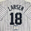 Autographed/Signed Don Larsen"WS PG 10-8-56" New York Pinstripe Baseball Jersey Beckett BAS COA