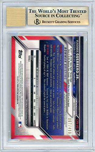 Vladimir Guerrero 2016 Bowman Chrome Refractor Rookie Autograph 067/499 BGS 9.5 - 757 Sports Collectibles