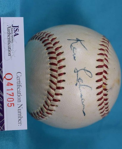 KEN LEHMAN JSA COA HAND SIGNeD GILES NATIONAL LEAGUE AUTOGRAPH BASEBALL