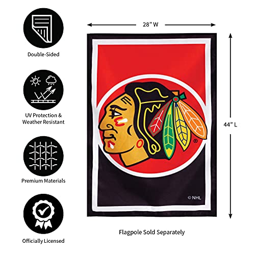 Team Sports America NHL Double Sided Chicago Blackhawks House Flag Officially Licensed Sports Flag for Home Office Yard Sports Gift - 757 Sports Collectibles