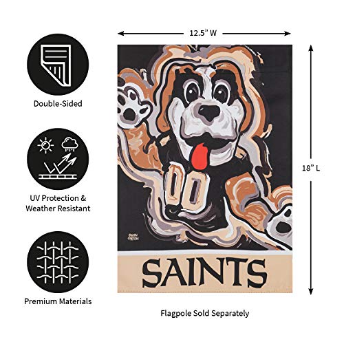 Team Sports America New Orleans Saints Suede Garden Flag 12.5 x 18 Inches Justin Patten - 757 Sports Collectibles