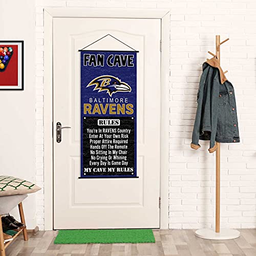 WinCraft Baltimore Ravens Man Cave Fan Banner Wall Door Scroll - 757 Sports Collectibles