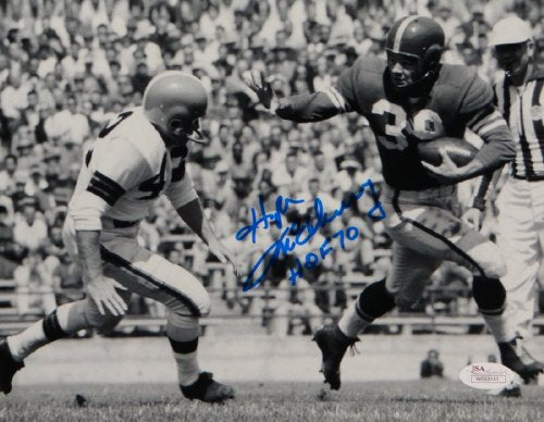 Hugh McElhenny Autographed 8x10 BW Running Photo- JSA W Authenticated