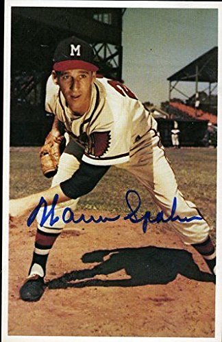 WARREN SPAHN SIGNED JSA CERTED TCMA POSTCARD AUTHENTIC AUTOGRAPH