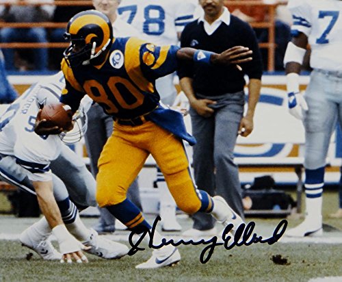 Henry Ellard Autographed 8x10 LA Rams Against Dallas Photo- JSA Witnessed Auth - 757 Sports Collectibles