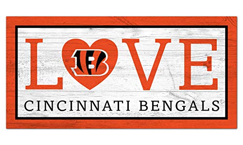 Fan Creations NFL Cincinnati Bengals Unisex Cincinnati Bengals Love Sign, Team Color, 6 x 12 - 757 Sports Collectibles