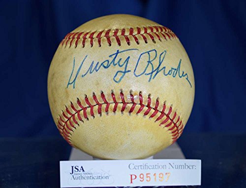 DUSTY RHODES JSA HAND SIGNED FEENEY NATIONAL LEAGUE AUTOGRAPH BASEBALL AUTHENTIC