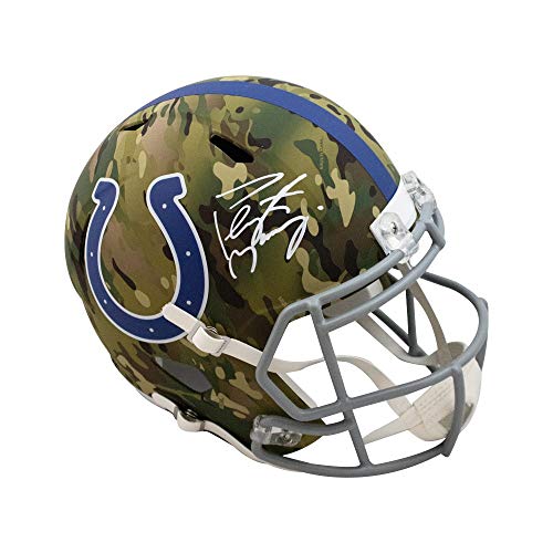 Peyton Manning Autographed Colts Camo Replica Full-Size Football Helmet - Fanatics - 757 Sports Collectibles