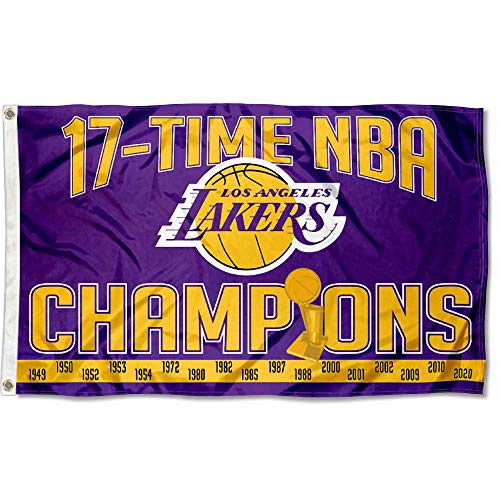 WinCraft Los Angeles Lakers 17 Time Champions Outdoor Large Grommet Banner Flag - 757 Sports Collectibles