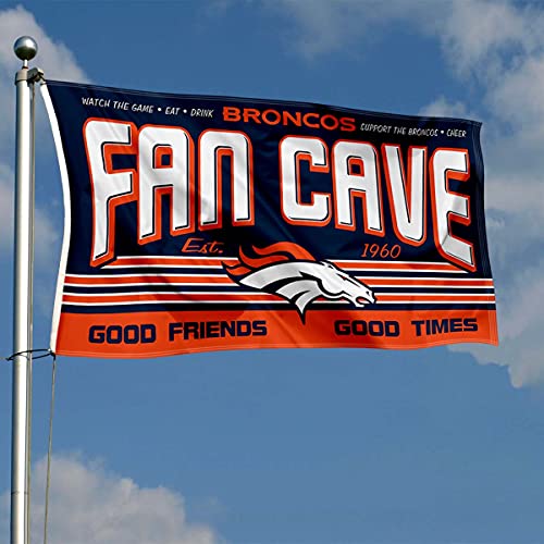 WinCraft Denver Broncos Fan Man Cave Banner Flag - 757 Sports Collectibles