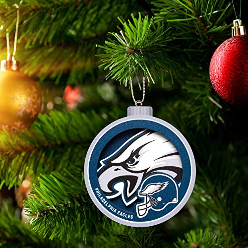 YouTheFan NFL Philadelphia Eagles 3D Logo Series Ornament, team colors - 757 Sports Collectibles