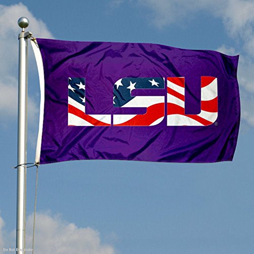 College Flags & Banners Co. Louisiana State LSU Tigers Patriotic Flag - 757 Sports Collectibles