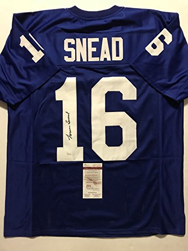 Autographed/Signed Norman Norm Snead New York Blue Football Jersey JSA COA - 757 Sports Collectibles