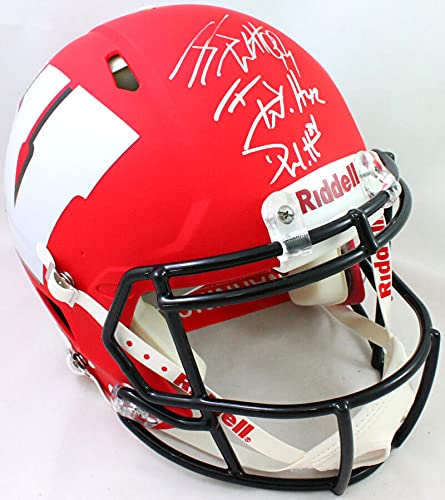 Derek/TJ/JJ Watt Signed Wisconsin Badgers Amp Speed Authentic Helmet- JSA W Auth Silver - 757 Sports Collectibles