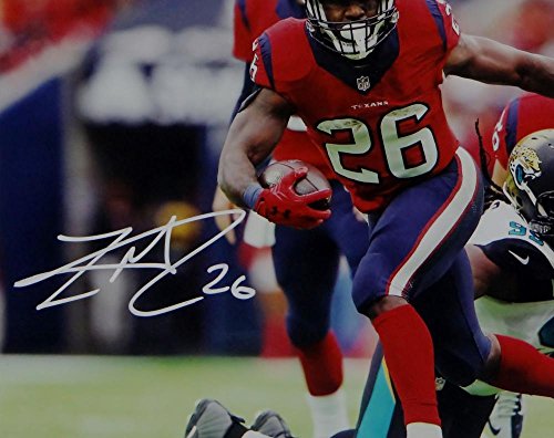 Lamar Miller Signed Houston Texans 8x10 Battle Red Jersey Photo- JSA W Auth White - 757 Sports Collectibles