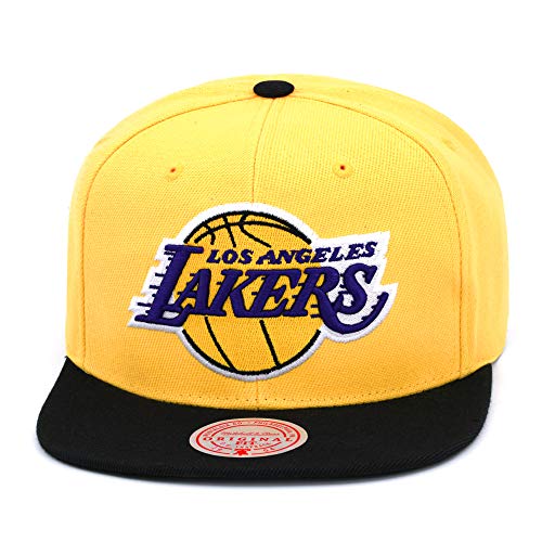 Mitchell & Ness Los Angeles Lakers Snapback Hat - Two-Tone Yellow/Black - LA Lakers Cap - 757 Sports Collectibles