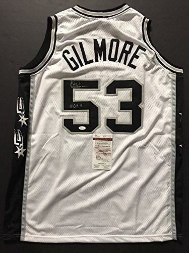 Autographed/Signed Artis Gilmore"HOF 11" San Antonio White Basketball Jersey JSA COA - 757 Sports Collectibles