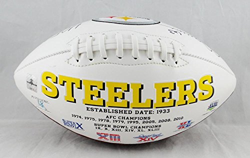 Dermontti Dawson Autographed Steelers Logo Football W/HOF- The Jersey Source Auth - 757 Sports Collectibles