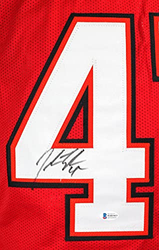 John Lynch Autographed Red SB Style Jersey- Beckett W Black - 757 Sports Collectibles