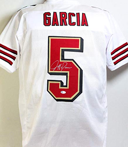 Jeff Garcia Autographed White Pro Style Jersey- Beckett W Silver - 757 Sports Collectibles