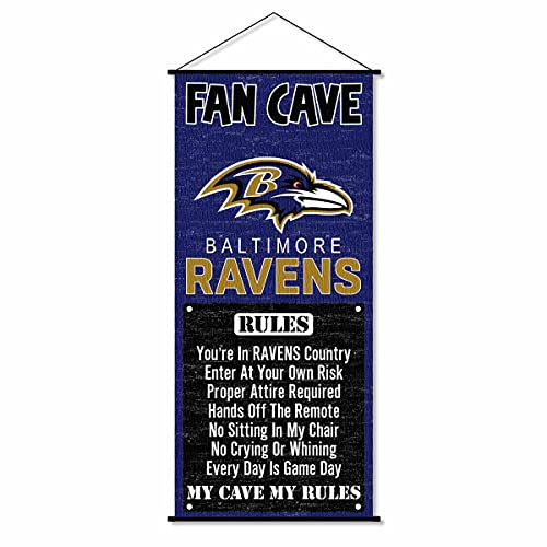 WinCraft Baltimore Ravens Man Cave Fan Banner Wall Door Scroll - 757 Sports Collectibles