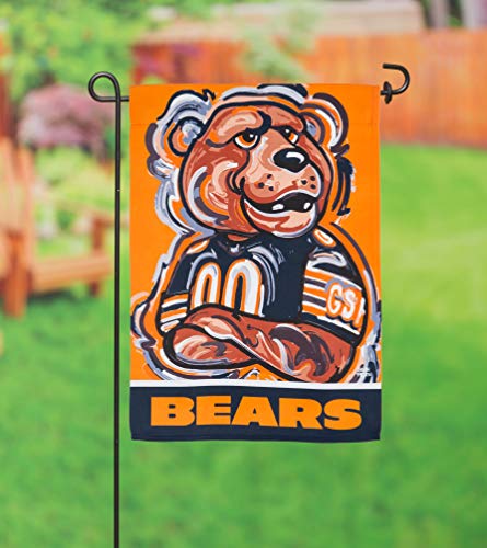 Team Sports America Chicago Bears Suede Garden Flag 12.5 x 18 Inches Justin Patten - 757 Sports Collectibles