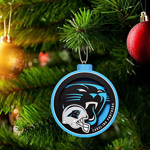 YouTheFan NFL Logo Series 3D Ornament, Carolina Panthers - 757 Sports Collectibles