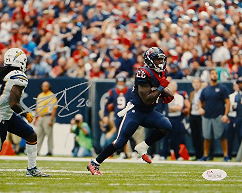 Lamar Miller Autographed Silver Texans 8x10 Against Chargers Photo- JSA W Auth