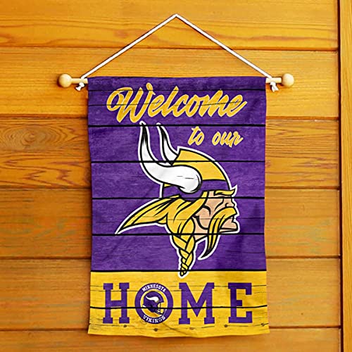 WinCraft Minnesota Vikings Welcome Home Decorative Garden Flag Double Sided Banner - 757 Sports Collectibles