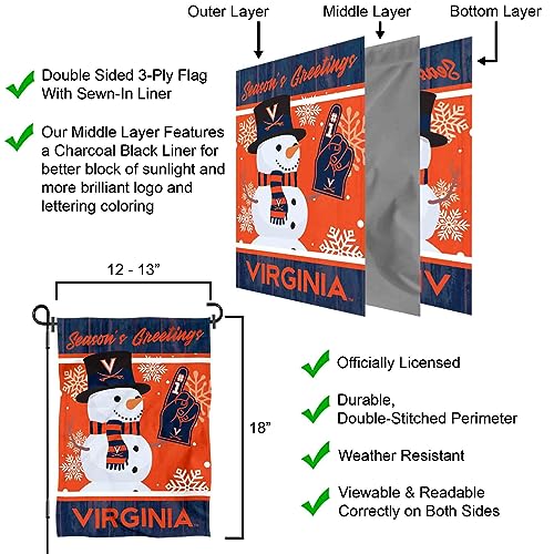 Virginia Cavaliers Holiday Winter Snow Garden Banner Flag - 757 Sports Collectibles