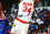 Hakeem Olajuwon Houston Autographed 16x20 PF Fade Away Jumper Photo v. Knicks- Beckett Auth - 757 Sports Collectibles