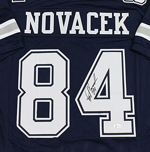 Jay Novacek Autographed Blue Pro Style Jersey - Beckett W Black 4 - 757 Sports Collectibles