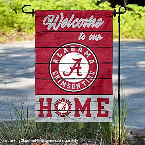 College Flags & Banners Co. Alabama Crimson Tide Welcome to Our Home Double Sided Garden Yard Flag - 757 Sports Collectibles